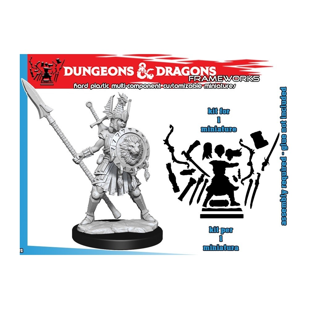 WIZKIDS DUNGEONS AND DRAGONS FRAMEWORKS HUMAN FIGHTER FEMALE MODEL KIT MINIATURE FIGURE