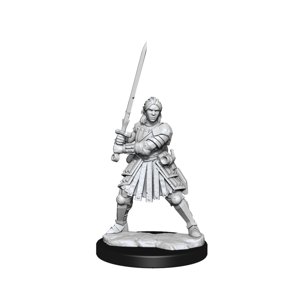 WIZKIDS DUNGEONS AND DRAGONS FRAMEWORKS HUMAN FIGHTER FEMALE MODEL KIT MINIATURE FIGURE