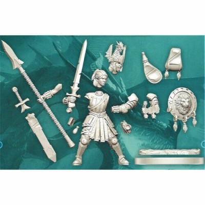 WIZKIDS DUNGEONS AND DRAGONS FRAMEWORKS HUMAN FIGHTER FEMALE MODEL KIT MINIATURE FIGURE