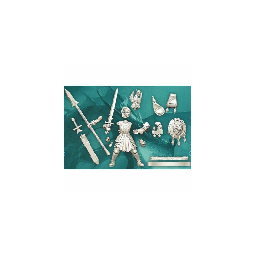 WIZKIDS DUNGEONS AND DRAGONS FRAMEWORKS HUMAN FIGHTER FEMALE MODEL KIT MINIATURE FIGURE