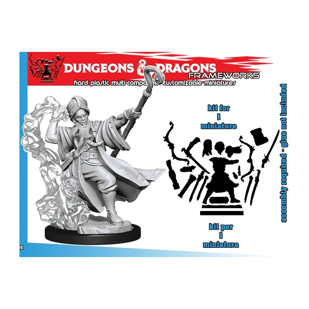 DUNGEONS AND DRAGONS FRAMEWORKS HUMAN WIZARD MALE MODEL KIT MINIATURE FIGURE WIZKIDS