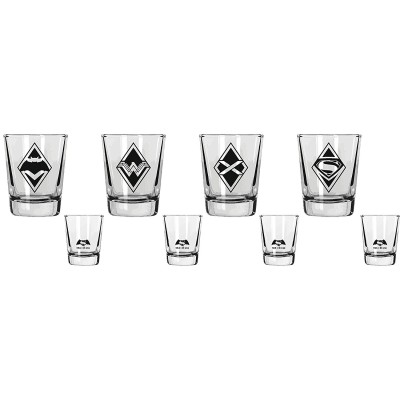 SD TOYS BATMAN V SUPERMAN MINI GLASSES SET - 4 BICCHIERI SHORTINI