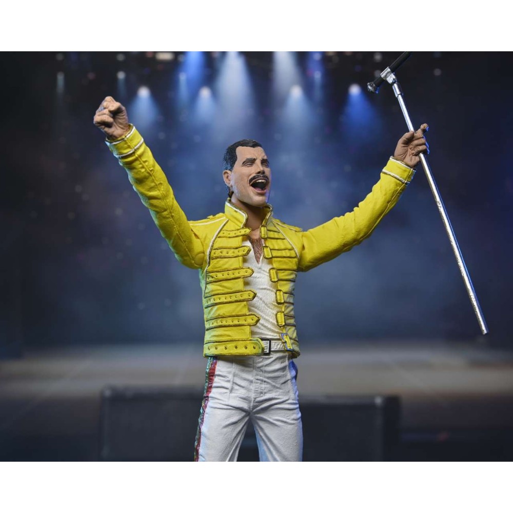 NECA QUEEN FREDDIE MERCURY YELLOW JACKET ACTION FIGURE
