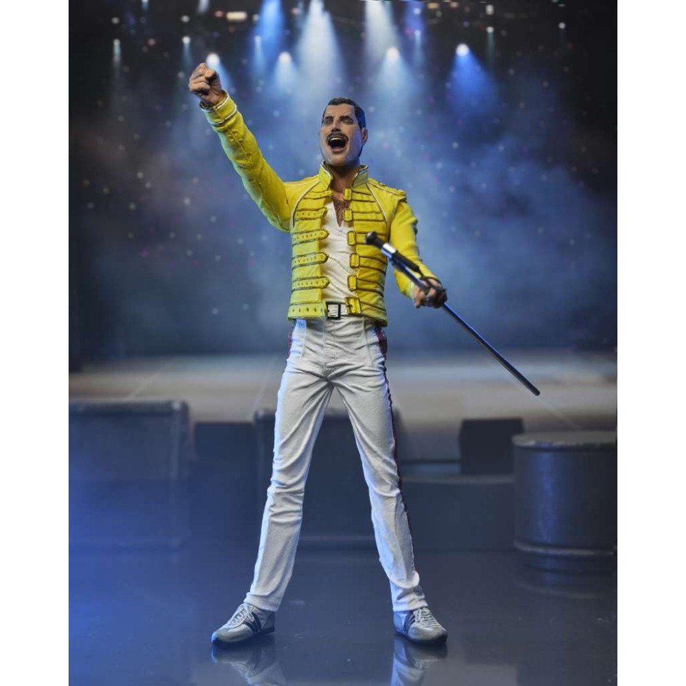 NECA QUEEN FREDDIE MERCURY YELLOW JACKET ACTION FIGURE