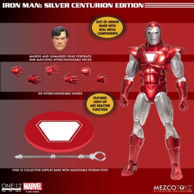 IRON MAN SILVER CENTURION ONE:12 COLLECTIVE ACTION FIGURE MEZCO TOYS