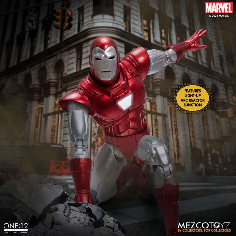 IRON MAN SILVER CENTURION ONE:12 COLLECTIVE ACTION FIGURE MEZCO TOYS