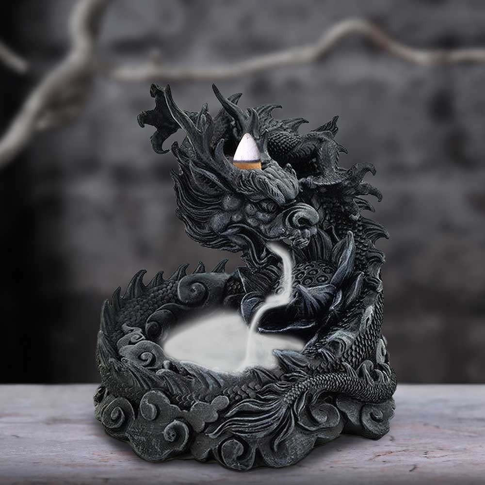 ASIAN DRAGON BACKFLOW BRUCIAINCENSO INCENSE BURNER NEMESIS NOW