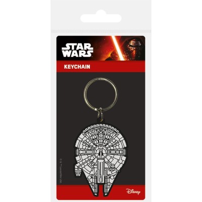 STAR WARS MILLENNIUM FALCON KEYCHAIN PORTACHIAVI IN GOMMA PYRAMID INTERNATIONAL