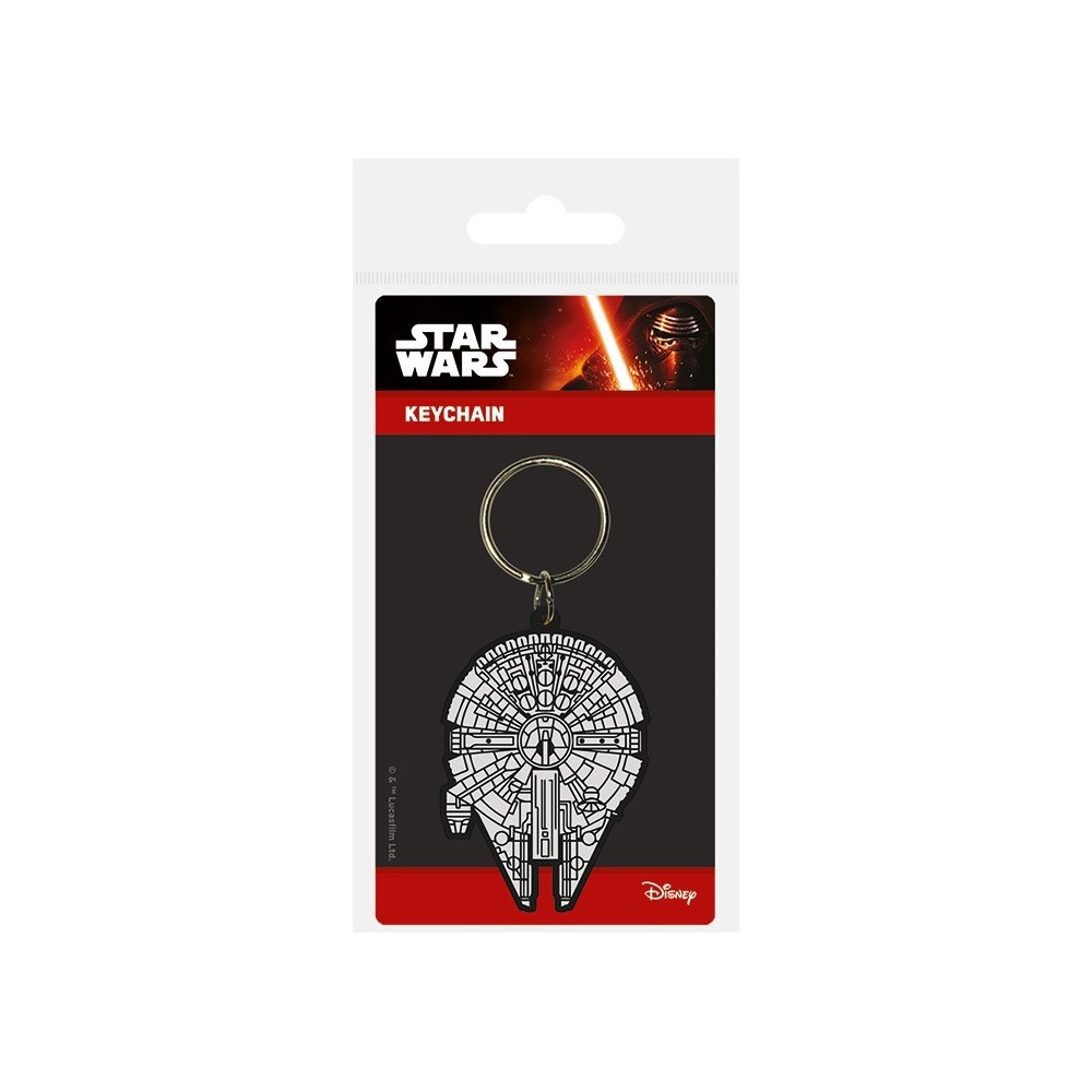 STAR WARS MILLENNIUM FALCON KEYCHAIN PORTACHIAVI IN GOMMA PYRAMID INTERNATIONAL