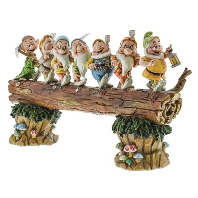 ENESCO SNOW WHITE THE SEVEN DWARFS ON LOG DIORAMA STATUE FIGURE