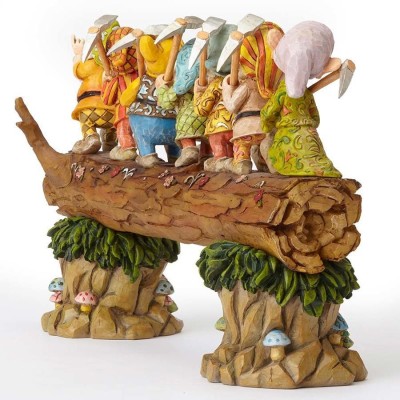 ENESCO SNOW WHITE THE SEVEN DWARFS ON LOG DIORAMA STATUE FIGURE