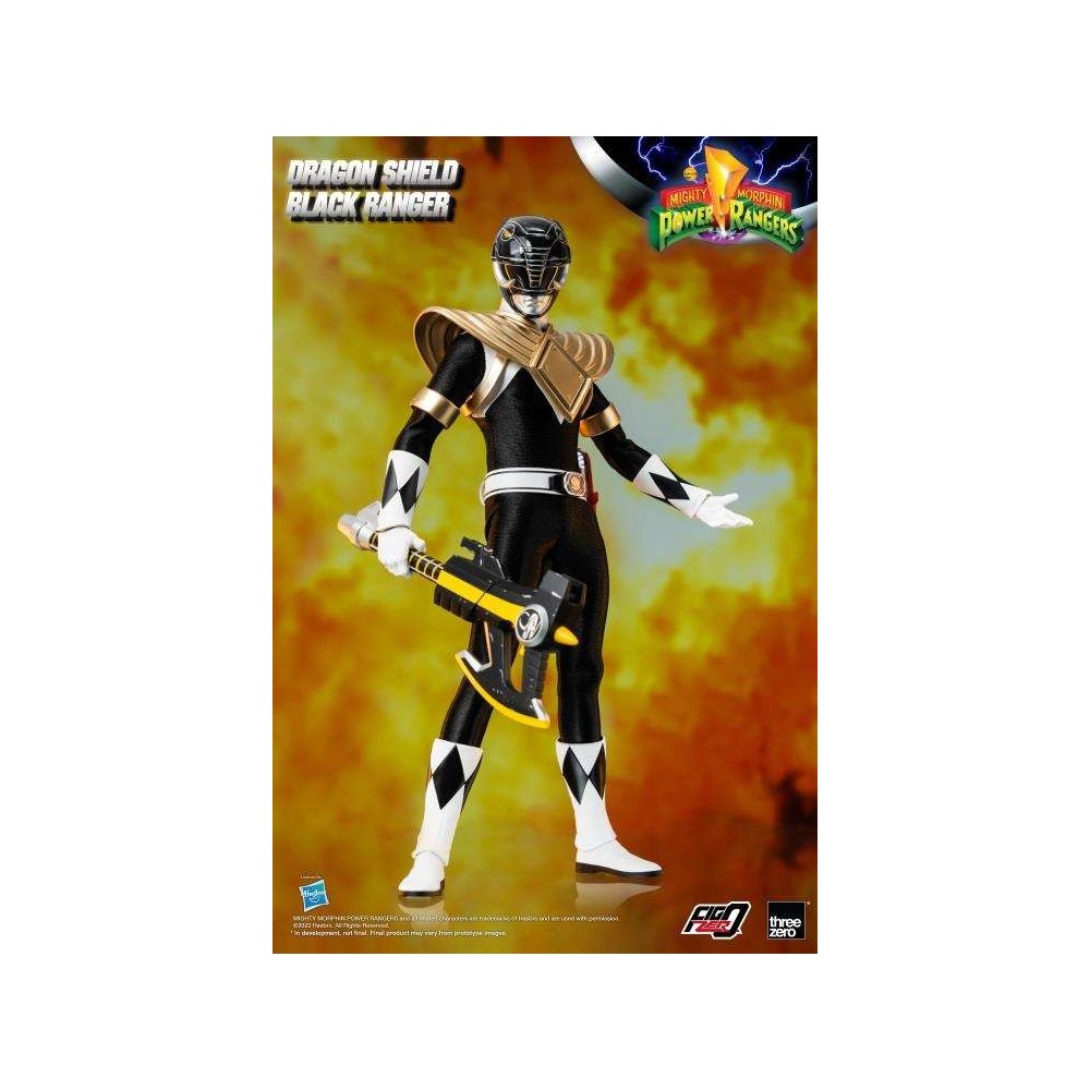 THREEZERO POWER RANGERS DRAGON SHIELD BLACK RANGER 30CM ACTION FIGURE