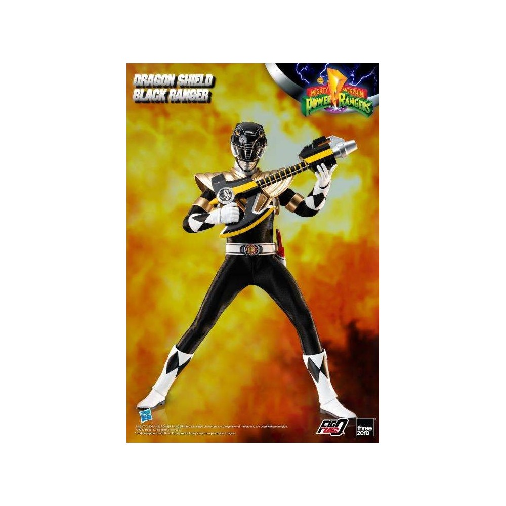 THREEZERO POWER RANGERS DRAGON SHIELD BLACK RANGER 30CM ACTION FIGURE