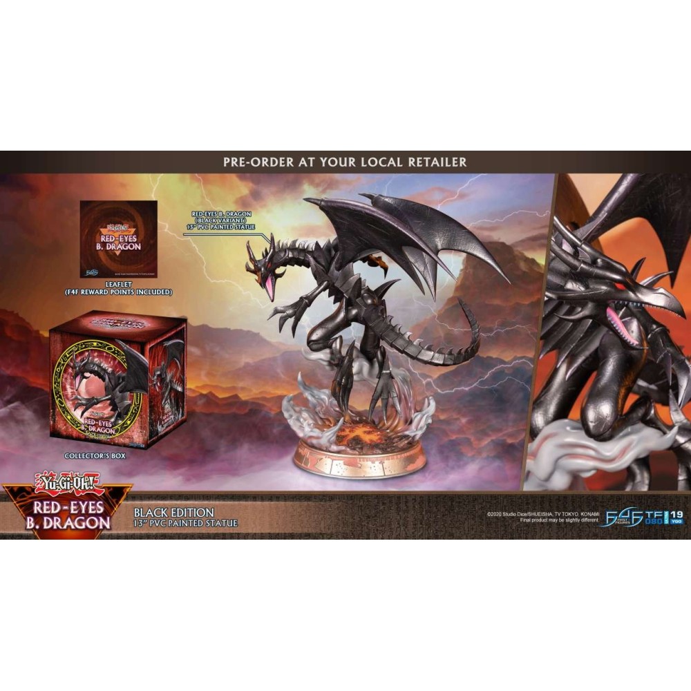YU-GI-OH! RED-EYES B. DRAGON BLACK EDITION STATUA FIGURE FIRST4FIGURES