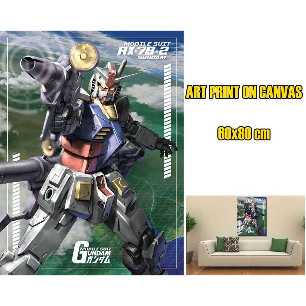 GUNDAM RX-78-2 LOCKED ON CANVAS PRINT 60 X 80 CM STAMPA SU TELA PYRAMID INTERNATIONAL