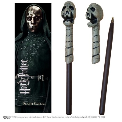 HARRY POTTER - DEATH EATER WAND PEN AND BOOKMARK PENNA E SEGNALIBRO NOBLE COLLECTIONS
