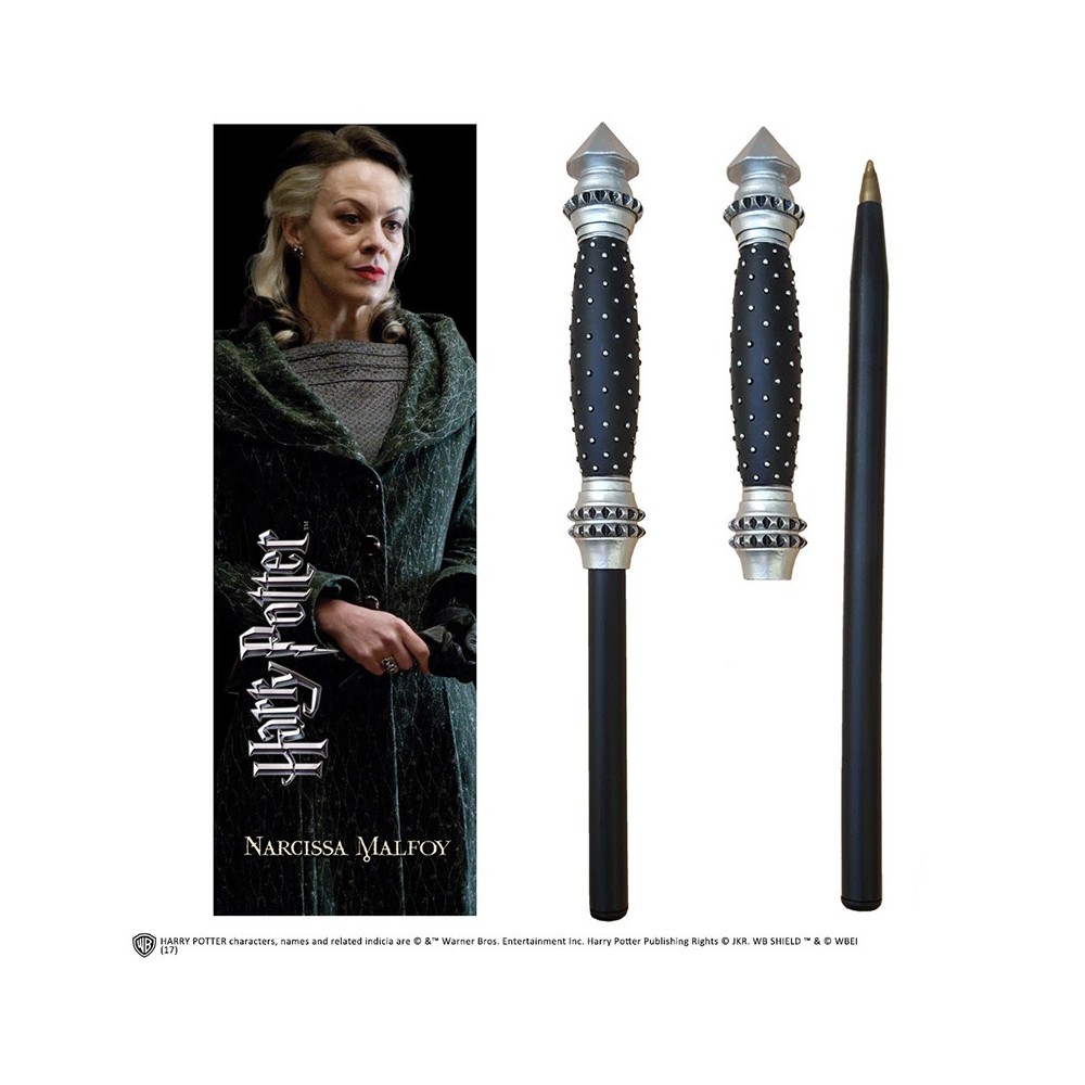 NOBLE COLLECTIONS HARRY POTTER - NARCISSA MALFOY WAND PEN AND BOOKMARK PENNA E SEGNALIBRO