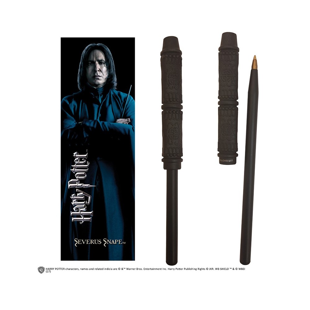 NOBLE COLLECTIONS HARRY POTTER - SEVERUS SNAPE WAND PEN AND BOOKMARK PENNA E SEGNALIBRO