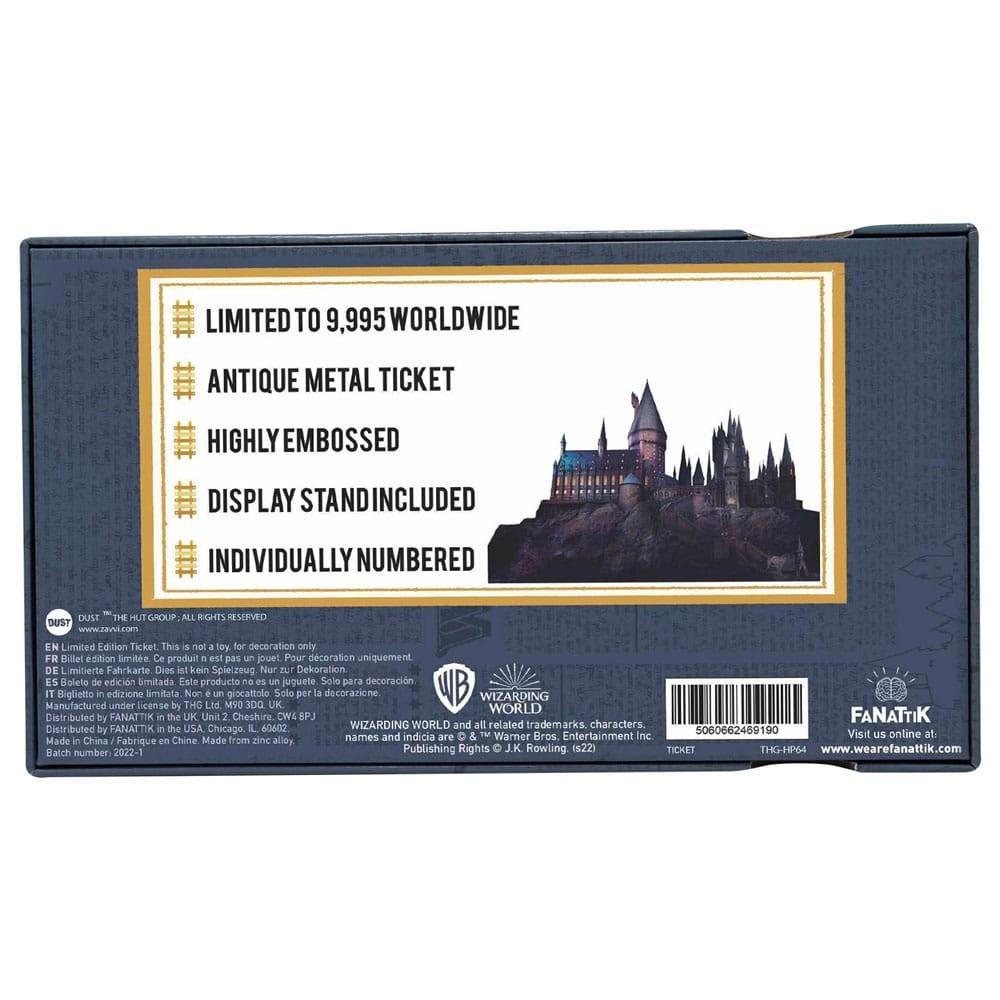 FANATTIK HARRY POTTER HOGWARTS EXPRESS ANTIQUE METAL TICKET REPLICA 1/1