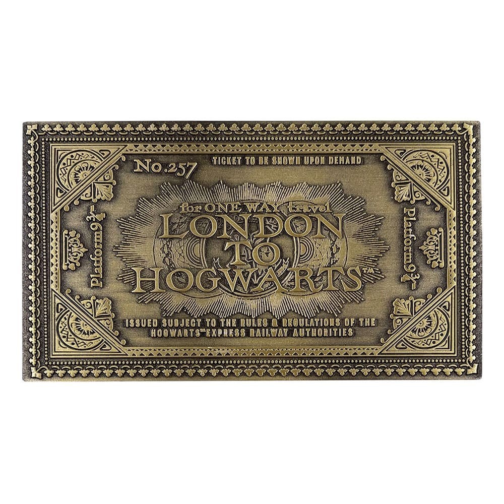 FANATTIK HARRY POTTER HOGWARTS EXPRESS ANTIQUE METAL TICKET REPLICA 1/1