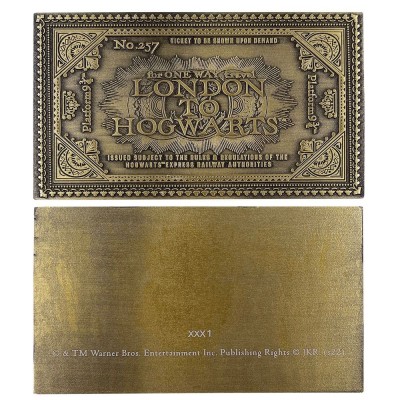 FANATTIK HARRY POTTER HOGWARTS EXPRESS ANTIQUE METAL TICKET REPLICA 1/1