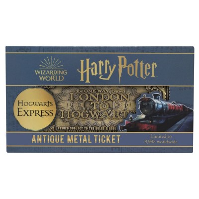 FANATTIK HARRY POTTER HOGWARTS EXPRESS ANTIQUE METAL TICKET REPLICA 1/1