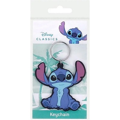 PYRAMID INTERNATIONAL LILO AND STITCH SITTING STITCH RUBBER KEYCHAIN