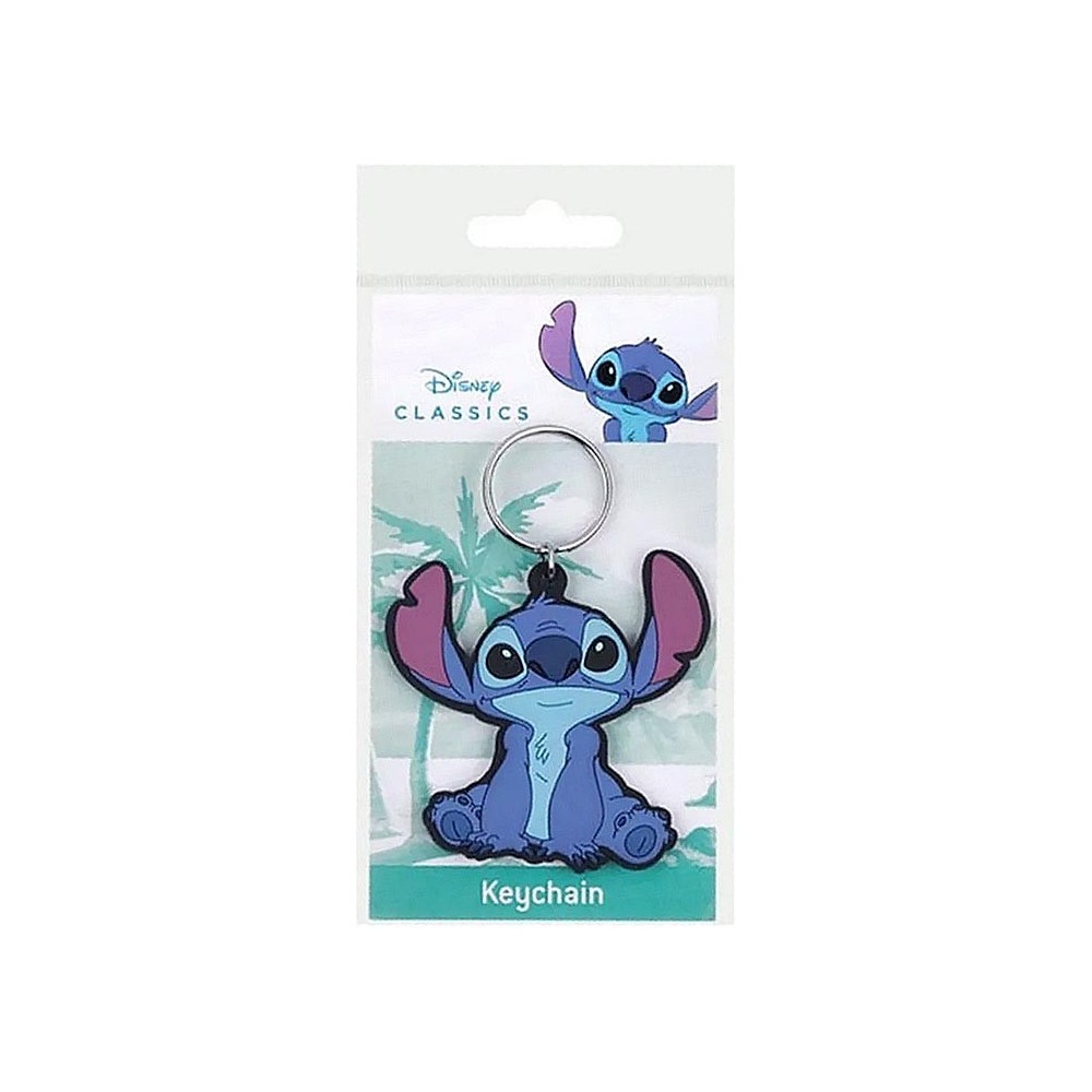 PYRAMID INTERNATIONAL LILO AND STITCH SITTING STITCH RUBBER KEYCHAIN