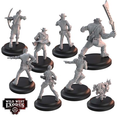 WARCRADLE STUDIOS WILD WEST EXODUS THE DEADLY SEVEN STARTER SET RESIN MINIATURES