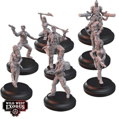 WARCRADLE STUDIOS WILD WEST EXODUS THE WAYWARD EIGHT POSSE SET RESIN MINIATURES