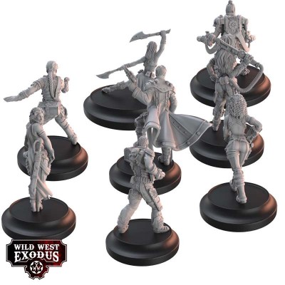 WARCRADLE STUDIOS WILD WEST EXODUS THE WAYWARD EIGHT POSSE SET RESIN MINIATURES
