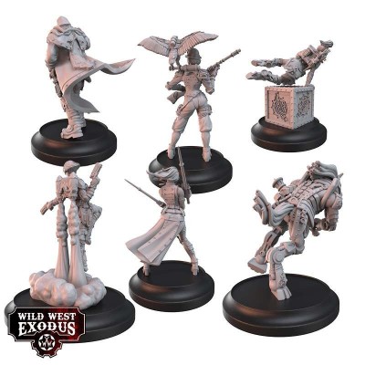 WILD WEST EXODUS INFERNAL INVESTIGATIONS POSSE SET RESIN MINIATURES WARCRADLE STUDIOS