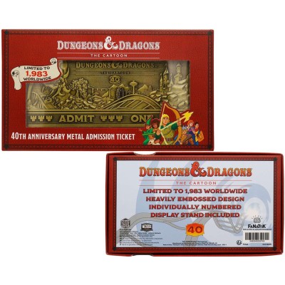 FANATTIK DUNGEONS AND DRAGONS THE CARTOON ROLLERCOASTER TICKET REPLICA