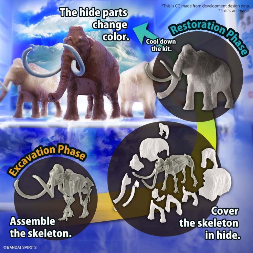 BANDAI EXPLORING LAB NATURE MAMMOTH MODEL KIT ACTION FIGURE