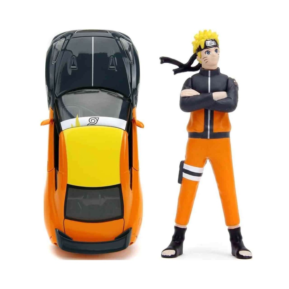 NARUTO SHIPPUDEN 2009 NISSAN GTR WITH NARUTO FIGURE DIE CAST 1/24 MODEL JADA TOYS