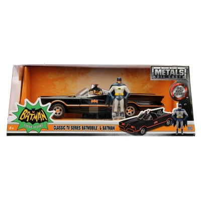 BATMAN TV SERIES 1966 BATMOBILE DIE CAST 1/24 MODEL + BATMAN JADA TOYS