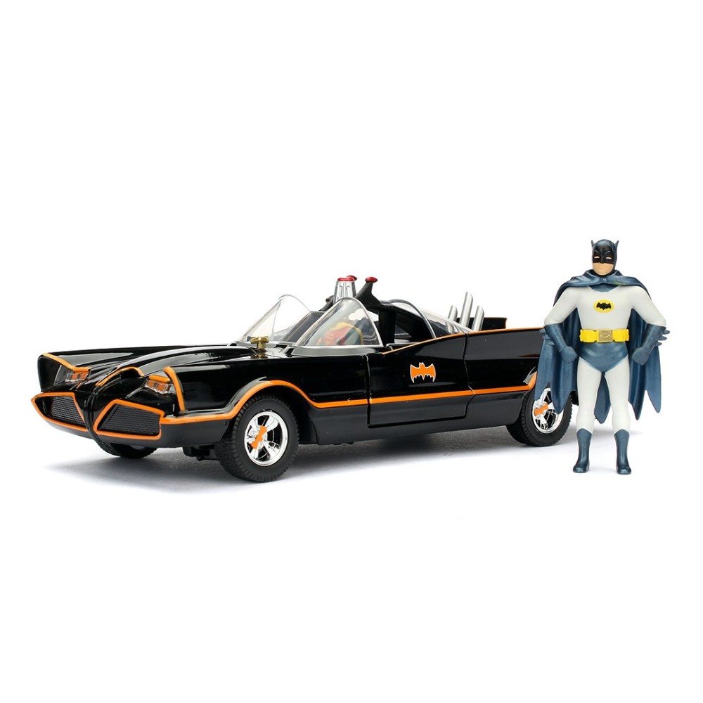 BATMAN TV SERIES 1966 BATMOBILE DIE CAST 1/24 MODEL + BATMAN JADA TOYS
