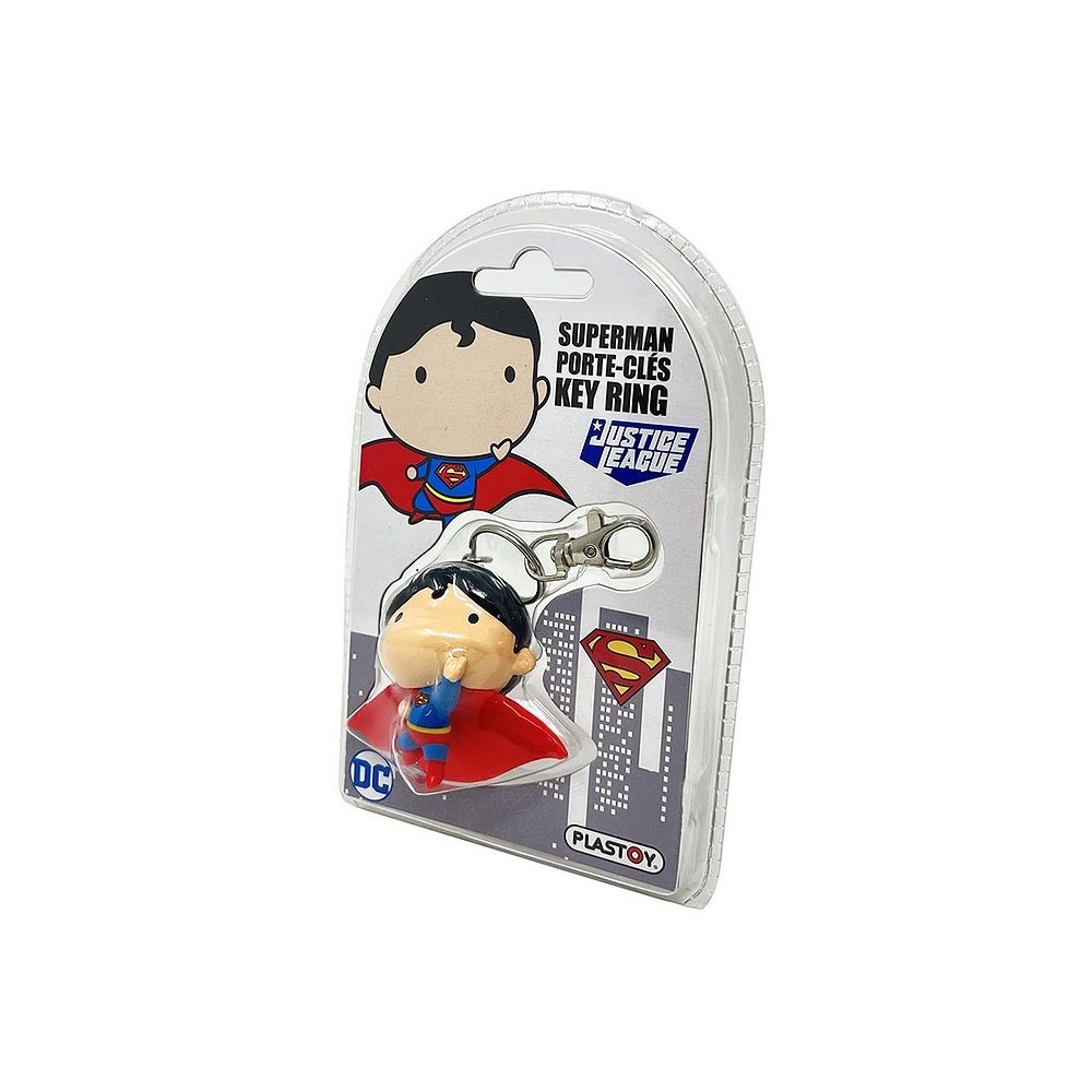 JUSTICE LEAGUE SUPERMAN CHIBI PVC KEYCHAIN PORTACHIAVI KEYRING PLASTOY