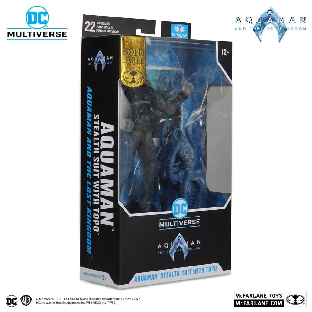 DC MULTIVERSE AQUAMAN 2 AQUAMAN STEALTH SUIT WITH TOPO GOLD LABEL ACTION FIGURE MC FARLANE