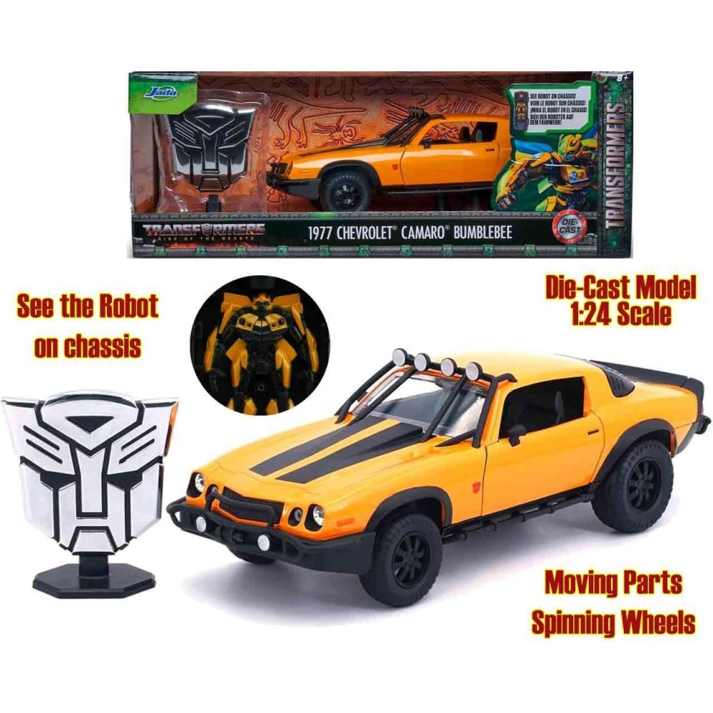 TRANSFORMERS RISE OF THE BEASTS BUMBLEBEE 1977 CHEVROLET CAMARO DIE CAST 1/24 MODEL JADA TOYS