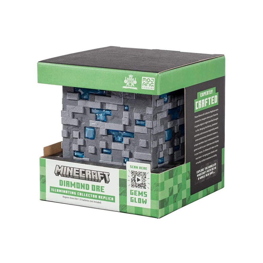 NOBLE COLLECTIONS MINECRAFT 3D LAMP DIAMOND ORE ILLUMINATING COLLECTOR REPLICA