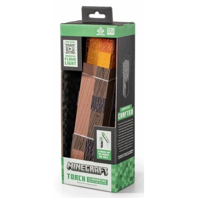 NOBLE COLLECTIONS MINECRAFT 3D LAMP TORCH ILLUMINATING COLLECTOR REPLICA