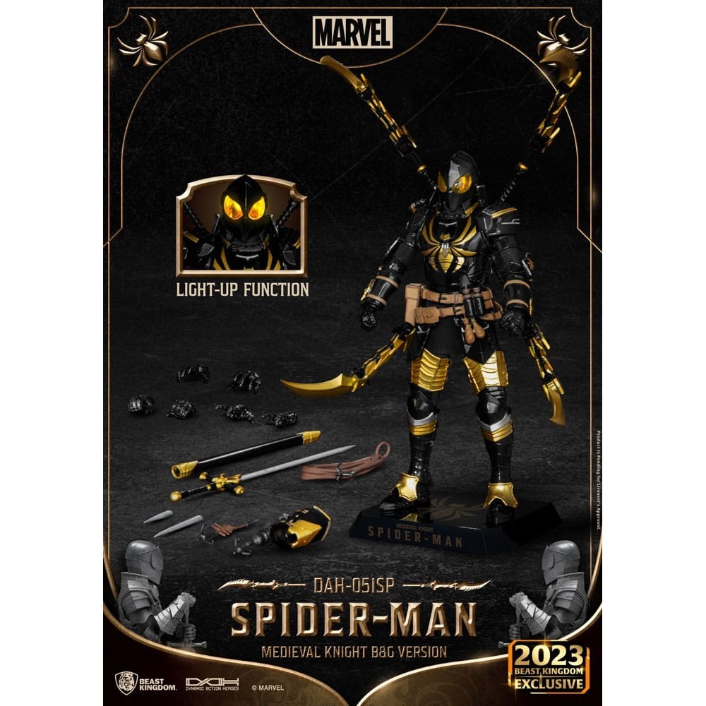 SPIDER-MAN MEDIEVAL KNIGHT DAH-051SP B&G VERSION ACTION FIGURE BEAST KINGDOM