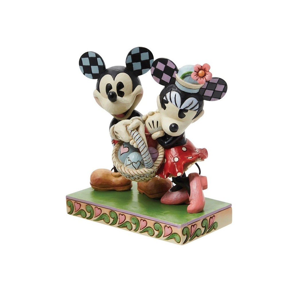 ENESCO MICKEY AND MINNIE MOUSE WITH EASTER BASKET STATUE FIGURE