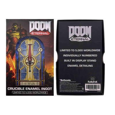 FANATTIK DOOM ETERNAL CRUCIBLE ENAMEL INGOT STAINED GLASS REPLICA