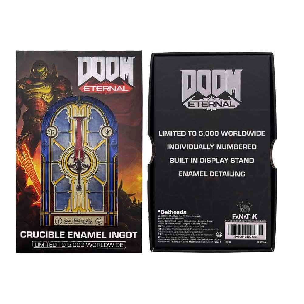 DOOM ETERNAL CRUCIBLE ENAMEL INGOT STAINED GLASS REPLICA LINGOTTO FANATTIK