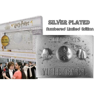 FANATTIK HARRY POTTER YULE BALL INVITATION SILVER PLATED REPLICA