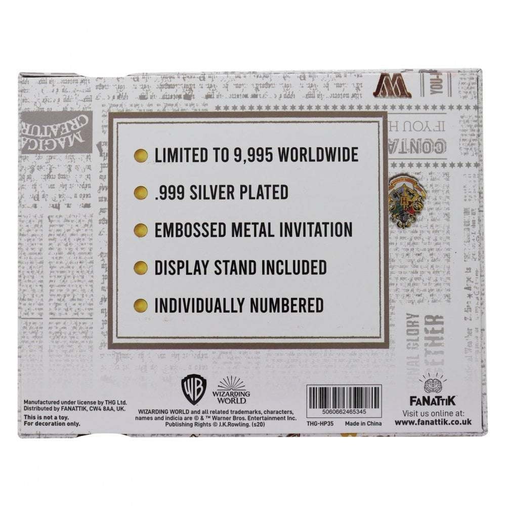 FANATTIK HARRY POTTER YULE BALL INVITATION SILVER PLATED REPLICA