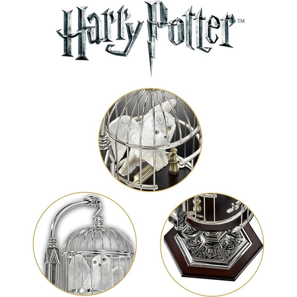 NOBLE COLLECTIONS HARRY POTTER HEDWIG AND CAGE FIGURE REPLICA