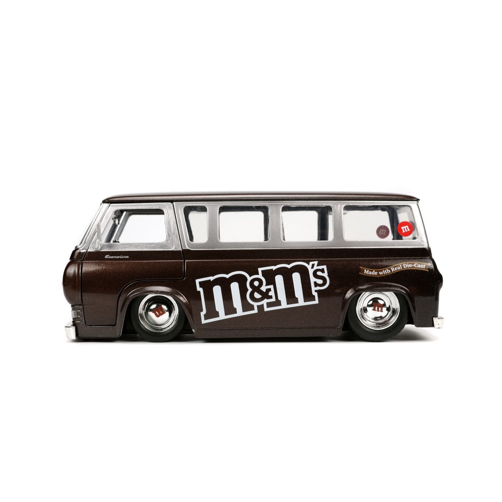 M&M'S 1965 FORD ECONOLINE WITH RED FIGURE DIE CAST 1/24 MODEL JADA TOYS